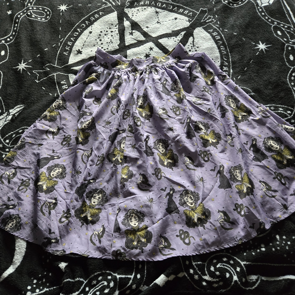 The Oblong Box Shop - Purple Witchy Print Skirt